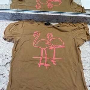🤎🩷 J CREW flamingo tshirt medium